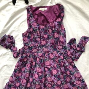 Floral tie chiffon dress